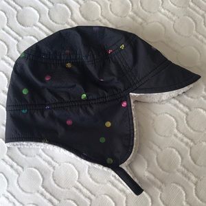 Girls polka dot snow hat